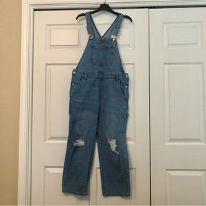 Wild Fable distressed, cropped bib overalls. Size Large. Like new condition.